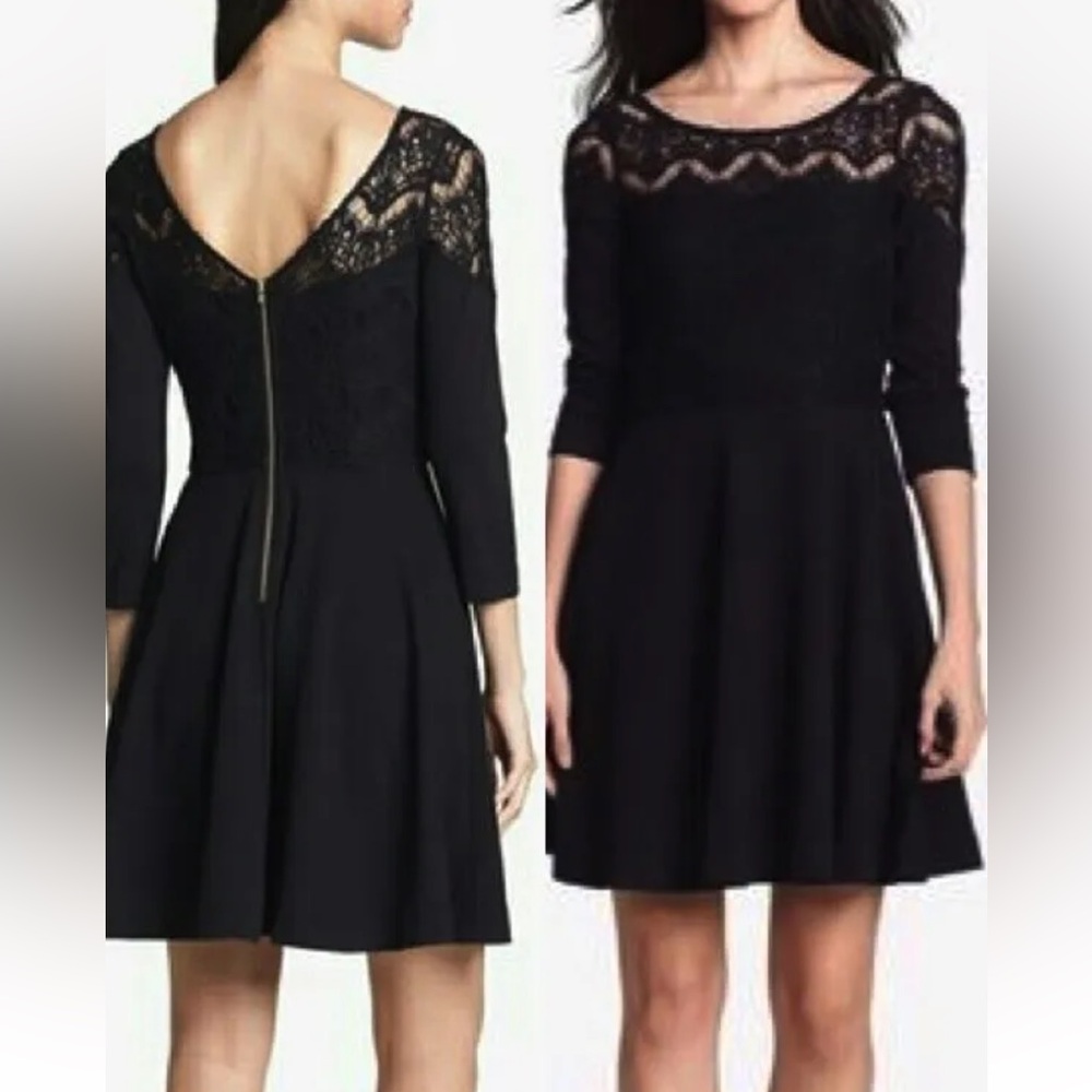 218.00 NWT LILLY PULITZER REMMY ELAGANT LACE OVERLAY PONTE DRESS BLACK